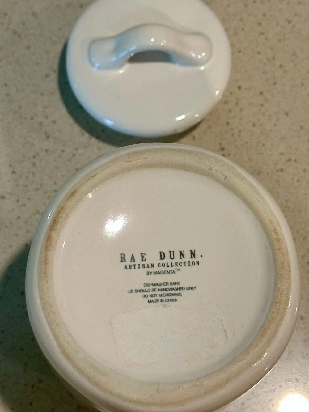Rae Dunn White Ceramic Canister with Lid
